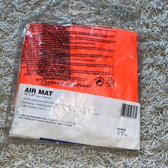 Intex 1994 Retro Wet Set Orange Inflatable Raft Vintage New In Package So Hip - Picture 3 of 7